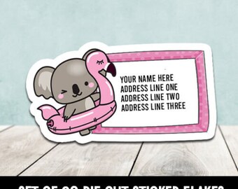 Custom Koala Die Cut Return Address Labels Set 30