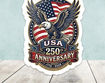 Juego de 20 pegatinas troqueladas conmemorativas del 250 aniversario de EE. UU. con forma de águila.