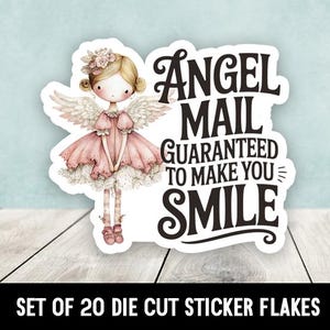 Angel Mail Garantiert To Make You Smile Gestanzte Aufkleber - Set mit 20 Stück