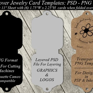 Fold Over Necklace Display Card SVG Templates 