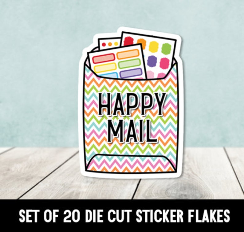 Happy Mail Mailer Envelope Die Cut Stickers Happy Mail - Set of 20 - Etsy
