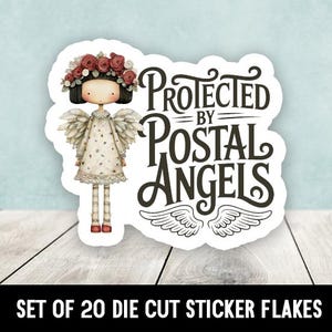 Protected By Postal Angels Gestanzte Aufkleber - Set mit 20 Stück