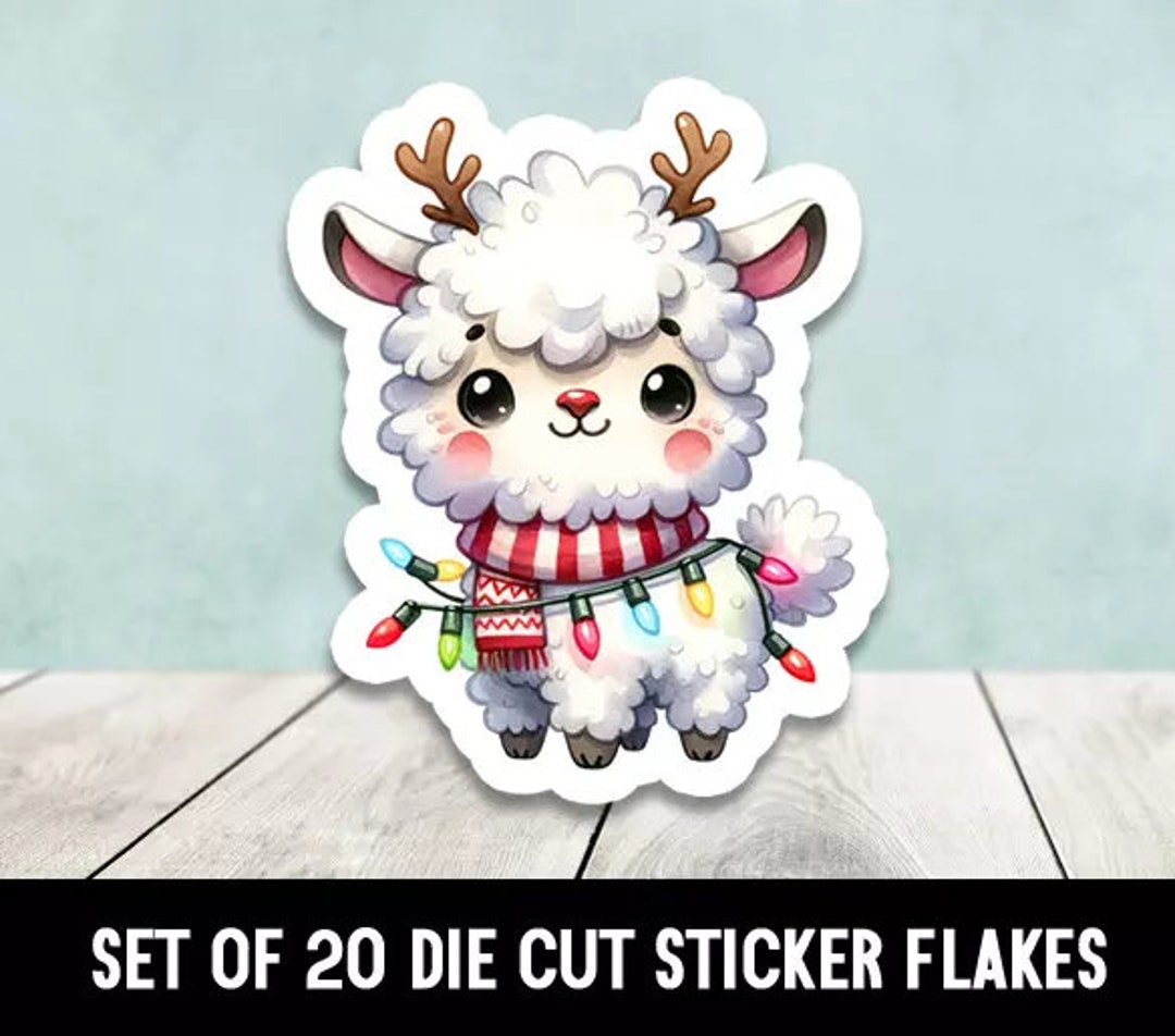 Christmas Llama Die Cut Stickers Happy Mail - Set of 20 - Etsy