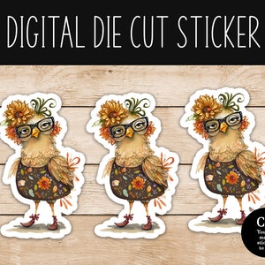 Wild and Wacky Lustiges Huhn v7 Digital Sticker - PNG Datei - Kommerzielle Nutzung Ok - Die Cut Sticker erstellen & verkaufen