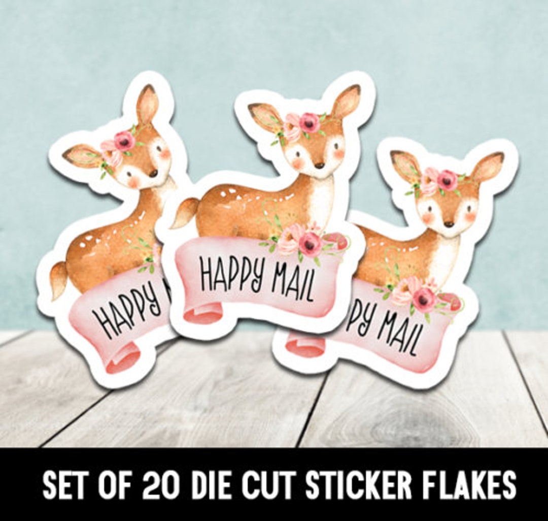 Woodland Deer Die Cut Stickers Happy Mail - Set of 20 - Etsy