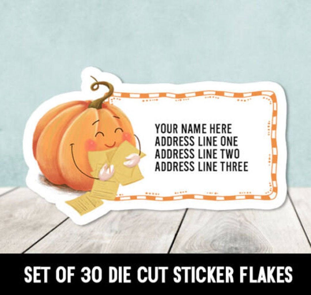 Custom Fall Autumn Pumpkin Loves Mail 30 Die Cut Address Labels - Etsy