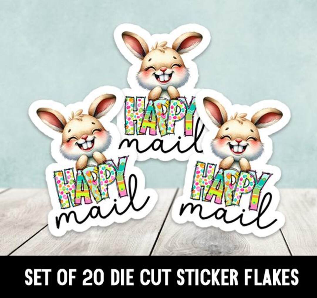 Easter Bunny Happy Mail Stickers Die Cut Stickers - Set of 20 - Etsy