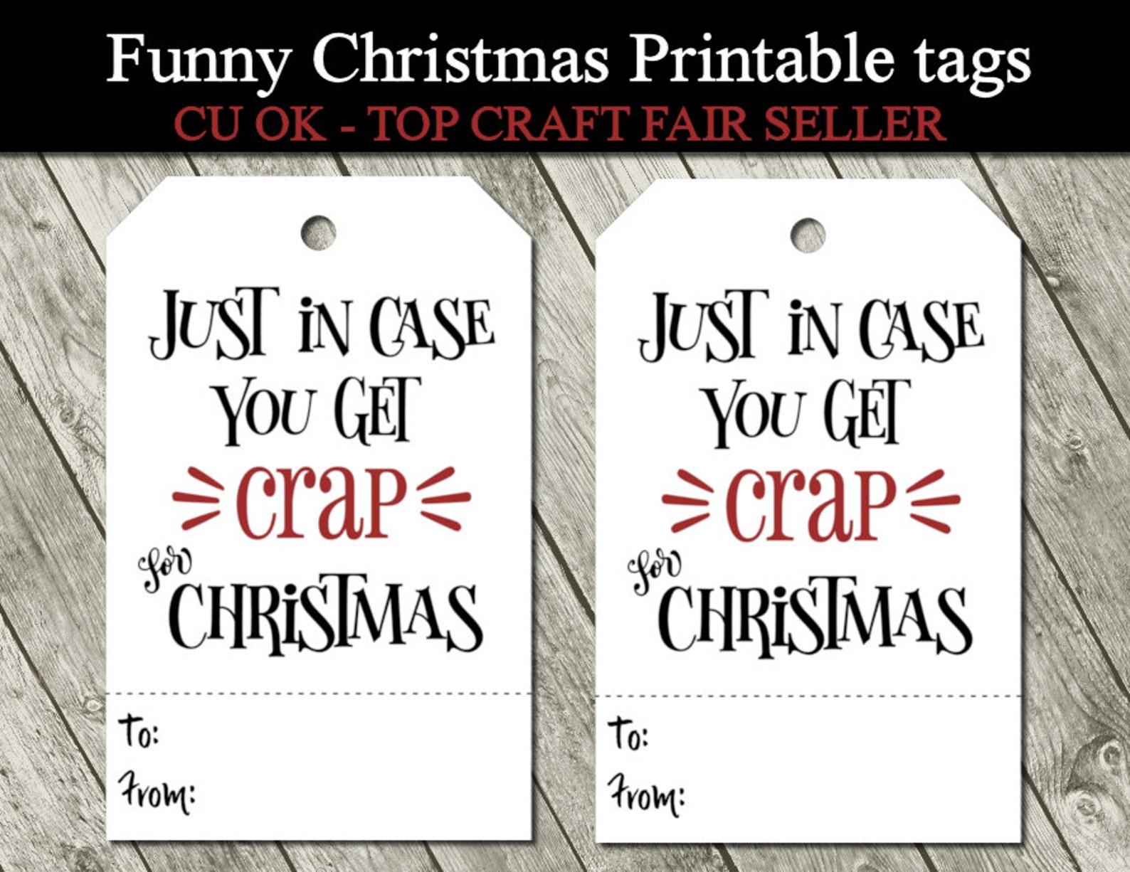 Just in Case You Get Crap for Christmas Funny Printable Gift Etsy
