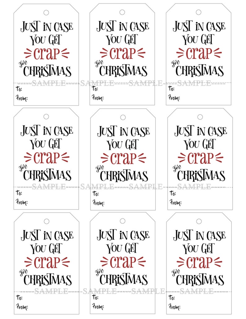 Just In Case You Get Crap For Christmas Funny Printable Gift Etsy Just In Case You Get Crap For Christmas Funny Printable Gift Etsy