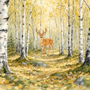 Autumn Forest Autumn Beauty Stag Latch Hook Rug Pattern PDF | Woodland Chart Digital Grid