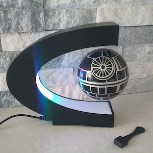 Lámpara de escritorio flotante ESTRELLA DE LA MUERTE Darth Sith, luz nocturna de Star Wars, luz enchufable para regalo del Día del Padre, novio, esposo, hijo, novia, geek, nerd