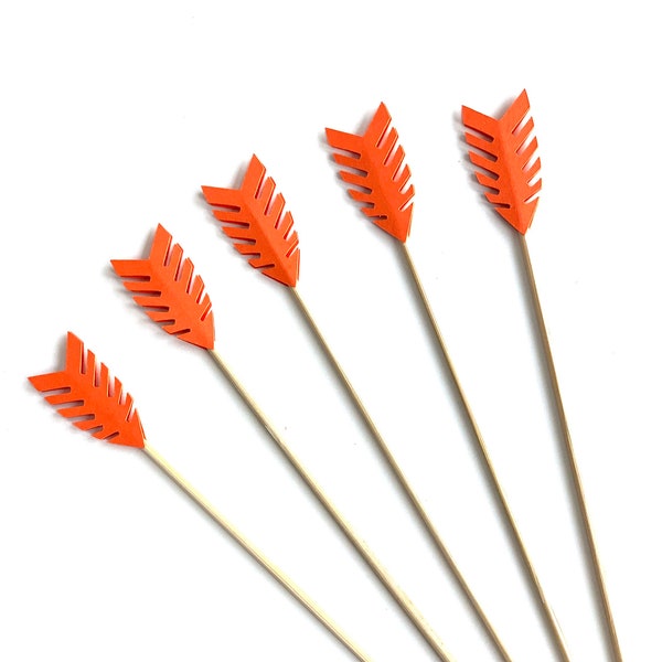 24 Pieces  Arrow on Skewers Orange , Birthdays, Party Decor, Weddings, Baby/Bridal Showers