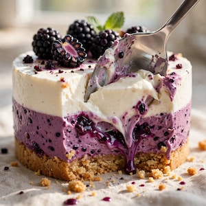 Recept voor mini bramenmoussetaartjes, individueel gelaagd dessert