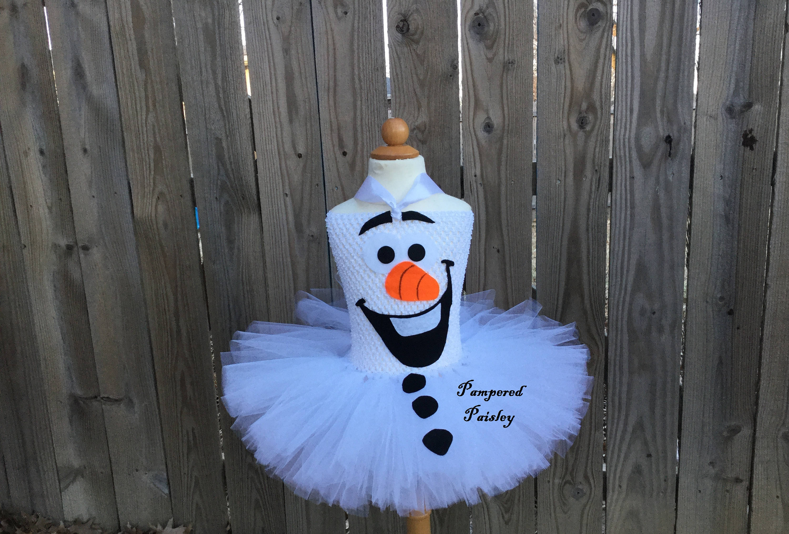 Baby Olaf Snowman White Bodysuit Tutu Dress Halloween Party Costume