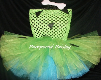 Pebbles Inspired Tutu Dress – Flintstone Halloween Costume, Baby Outfit