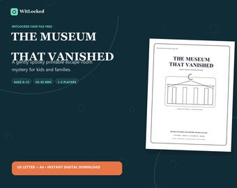 Printable Escape Room | Kids Mystery Game | Museum Adventure | Print and Play PDF