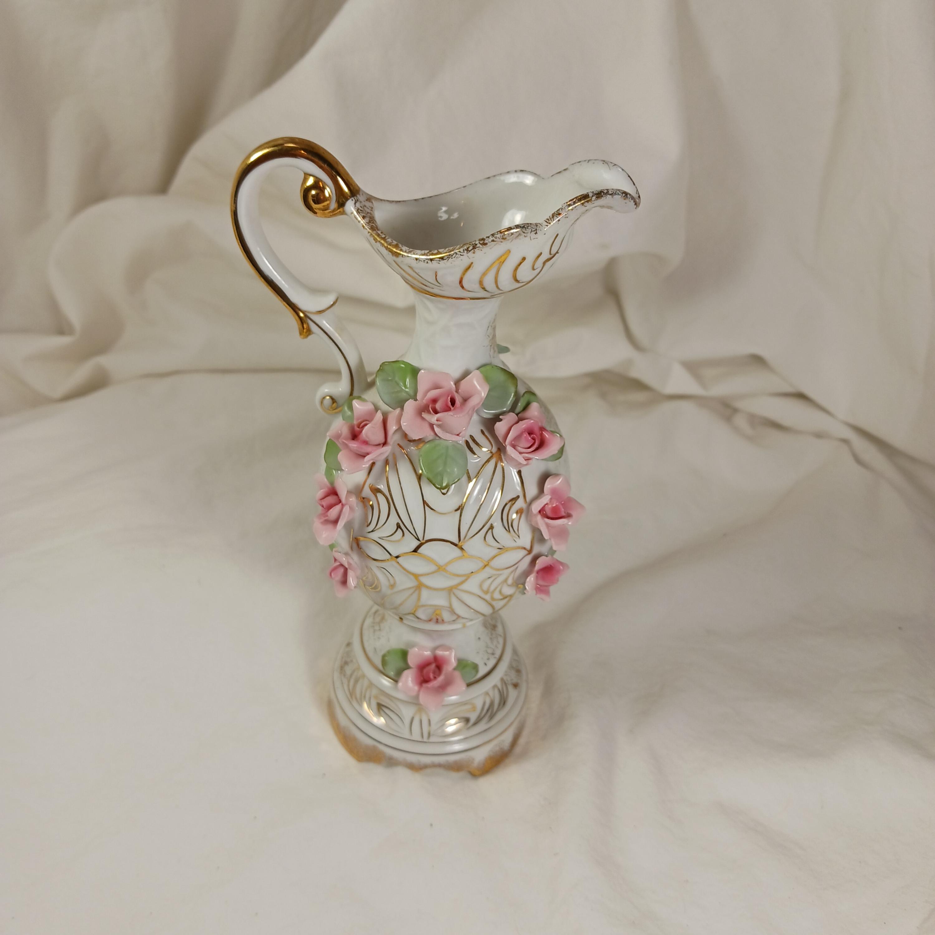 VTG 1940年代 レフトン限定日本製手描き水差し ホワイトゴールド