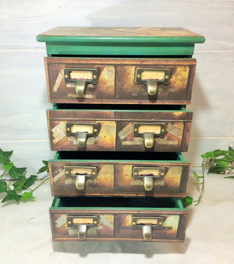 Tall Jewelry Box Drawers Apothecary Large Jewelry Organizer Etsy