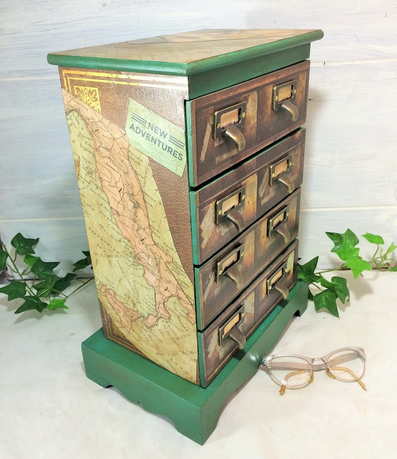 Tall Jewelry Box Drawers Apothecary Large Jewelry Organizer Etsy