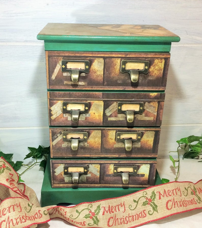 Tall Jewelry Box Drawers Apothecary Large Jewelry Organizer Etsy