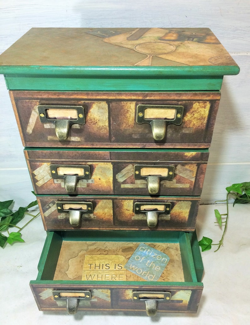 Tall Jewelry Box Drawers Apothecary Large Jewelry Organizer Etsy