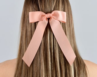 Fiocco per capelli con nastro in grosgrain a coda lunga, fiocchi per capelli, fiocchi per capelli per ragazze, fiocchi per capelli per donne, nastro per capelli, fiocchi, fiocco per barrette, fiocco per fermagli per capelli