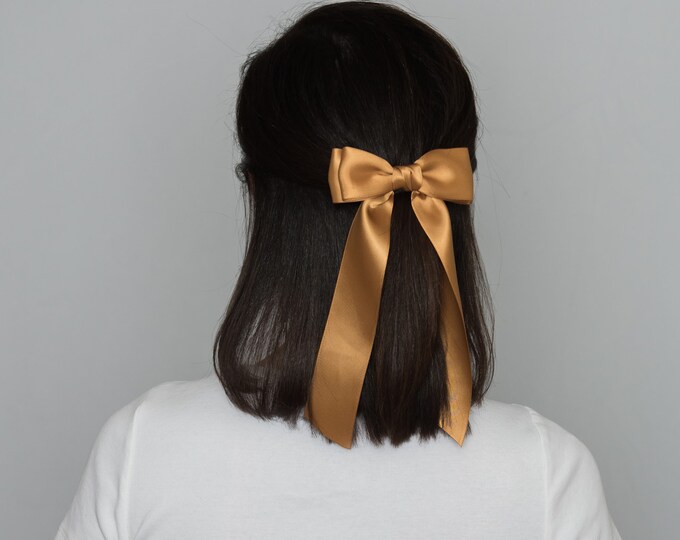 Hair Bows for Women Satin Tie Bow Satin Barrette Bow Adult Bow Hair Tie Long Tail Hair Bows Hair Bows Hair Bows for Girls Women Bows
