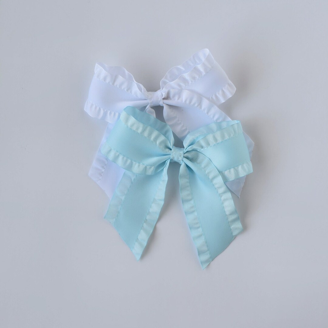 Double Ruffle 4 Inch Sailor Bow, 20 Colors, Hair Bows, Bows for Girls ...