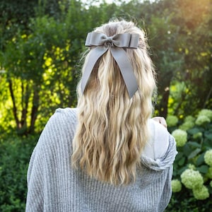 Grace Grosgrain Hair Bow for Women | Hair Clip or Barrette | Adult Hair Accessory | Everyday Hair Bow for Casual Looks | Gift for Her