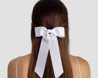 Grosgrain Hair Bow: Alligator Clip or French Barrette, Casual Everyday Hair Accessory