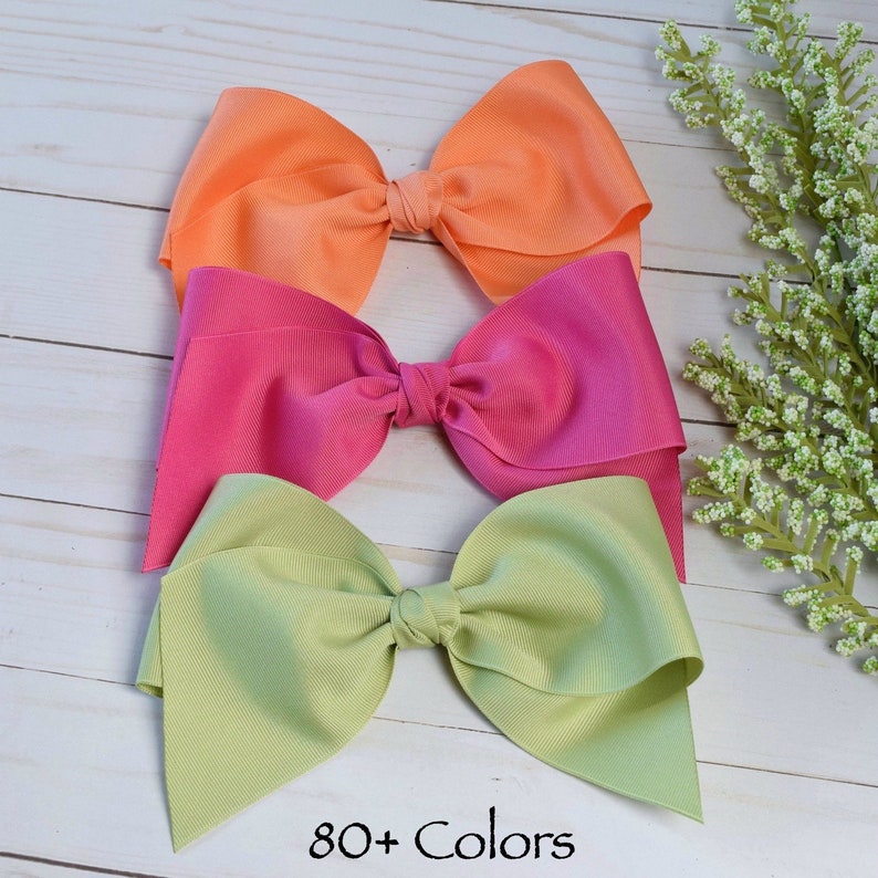 Large Satin Bow hair clips for toddlers Girls
