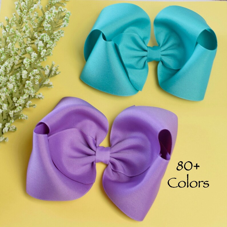 6 Inch Hair Bows Hair Bows For Girls Big Hair Bows Girls Etsy