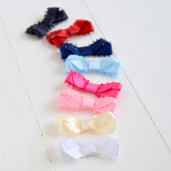 Mini Picot Satin Hair Clip Bow, Baby Girl Bows, Satin Bows, Hair Bows