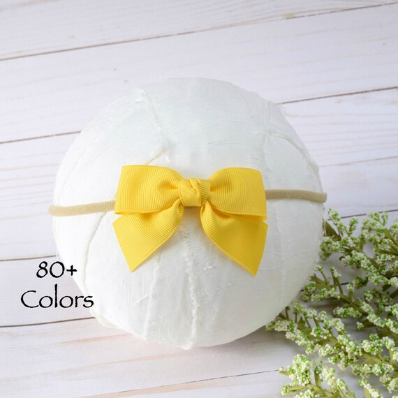 Coral Mint Ivory Spring Flower Bow Newborn Toddler Headband Baby Girl HairBow