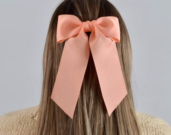 Grosgrain Long Tail Hair Bow, Hair Bows, Hair Ribbon Bow, Bows, Hair Bows for Women, Girls Hair Bows, Long Ribbon Hair Clip, Gifts for Girls