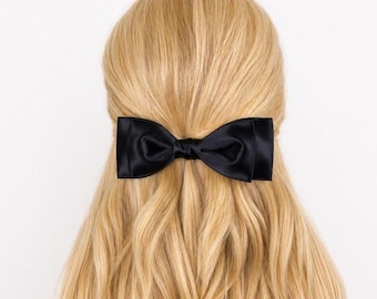 Satin Hair Bow, Alligator Clip or Barrette, Everyday Accessory