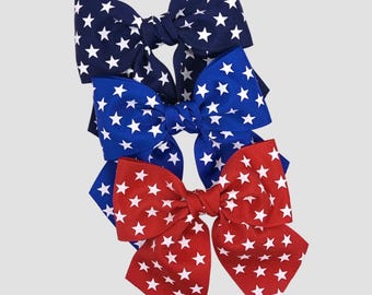 5 inch Star Grosgrain Sailor Hair Bow for Girls, Red, Navy, Royal Blue  Patriotic Bow, Boutique Ribbon Bow | Memorial Day, 4th of July