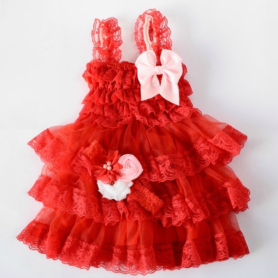 Valentine Lace Dress, Valentine Headband, Red Lace Dress, Girls Valentine Outfit, Cake Smash Outfit, Girls Photoshoot Outfit, Girls Birthday Il_570xn