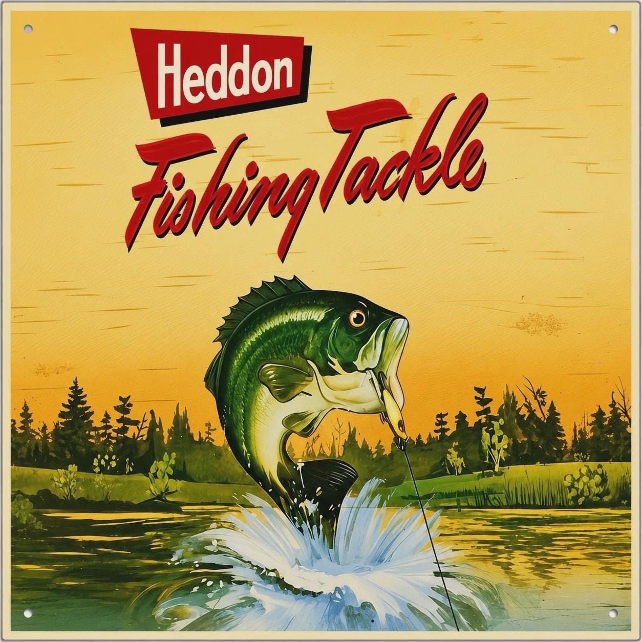 Heddon Fishing Sign - Etsy