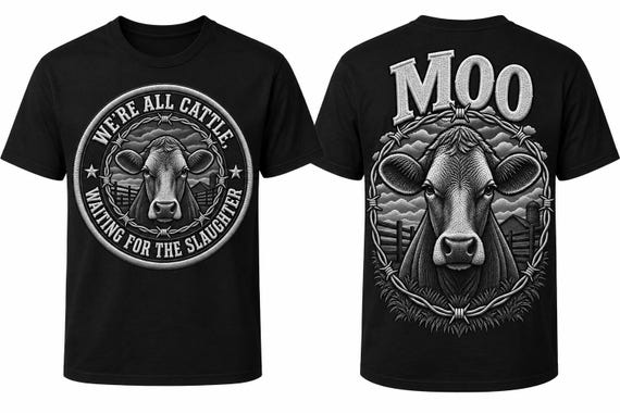 Cattle Slaughter Graphic T-Shirt: American Apparel