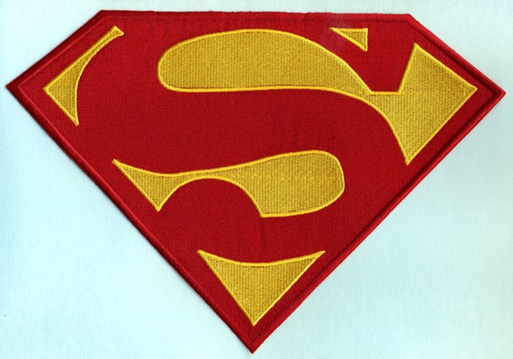 7/" x 10/" Large Red /& Gray Fully Embroidered Superman Red Son Chest Logo Patch