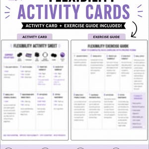 Dance strengthening & Flexibility Activity Cards Bundle | Editable Exercise/Stretch Guides | Dance Studio Resource