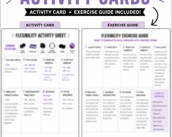 Dance strengthening & Flexibility Activity Cards Bundle | Editable Exercise/Stretch Guides | Dance Studio Resource