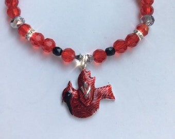 Cardinal Bracelet, Inspirational Bracelet, Cardinal Charm Bracelet