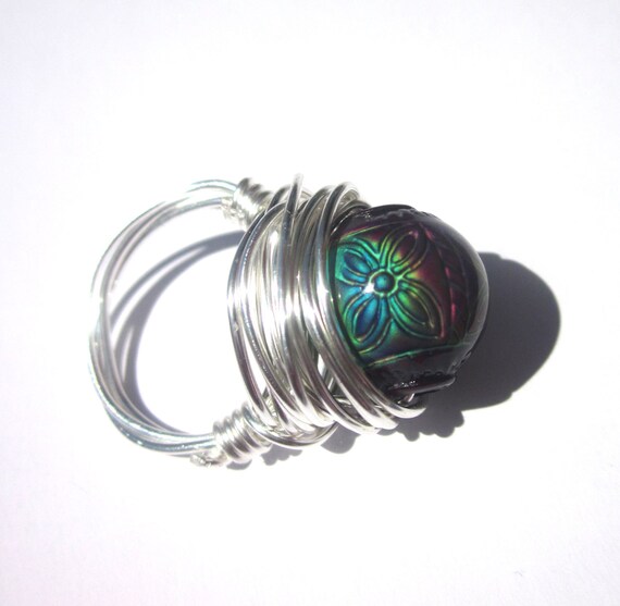 On Sale now! Limited Edition, Mirage Mood Ring, Sale, Mood Ring, Color Changing Ring, Wire Wrapped, Retro Ring, Summer Jewelry