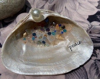 Seashell Art,Resin Seashell Art, Peace Gift, Beach Lover Gift