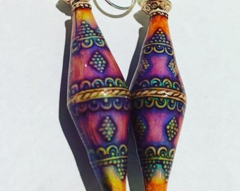 Mood Earrings, Dangles, Long Earrings, Colorful Earrings, Bold Earrings, Designer Inspired, Fun Jewelry