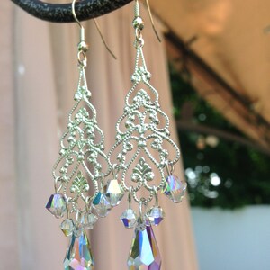 Chandelier Earrings, Bridal Earrings, Pagent Earrings, Swarovski Crystal Earrings , Long Earrings image 5