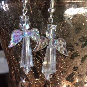 Crystal AB Angel Earrings, Sparkle Angel Earrings, Angel gift, Crystal Angels image 4