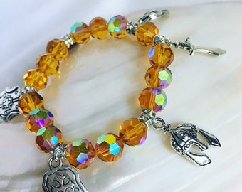 Armor of God Bracelet, Ephesians 6:11 Charm Bracelet, Christian Jewelry